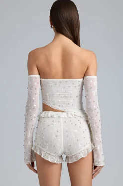 Oh Polly Women'S Clothing Sale - $65 And Under^Ruched Ruffle Asymmetric Top in Ivory
