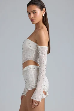 Oh Polly Women'S Clothing Sale - $65 And Under^Ruched Ruffle Asymmetric Top in Ivory