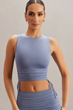 Oh Polly Co-Ords | Tops^Ruched Tank Top in Blue