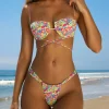 Oh Polly Bikini Sets | Bikini Bottoms^Ruched Thong Bikini Bottoms in Bright Multi Print BrightMultiPrint