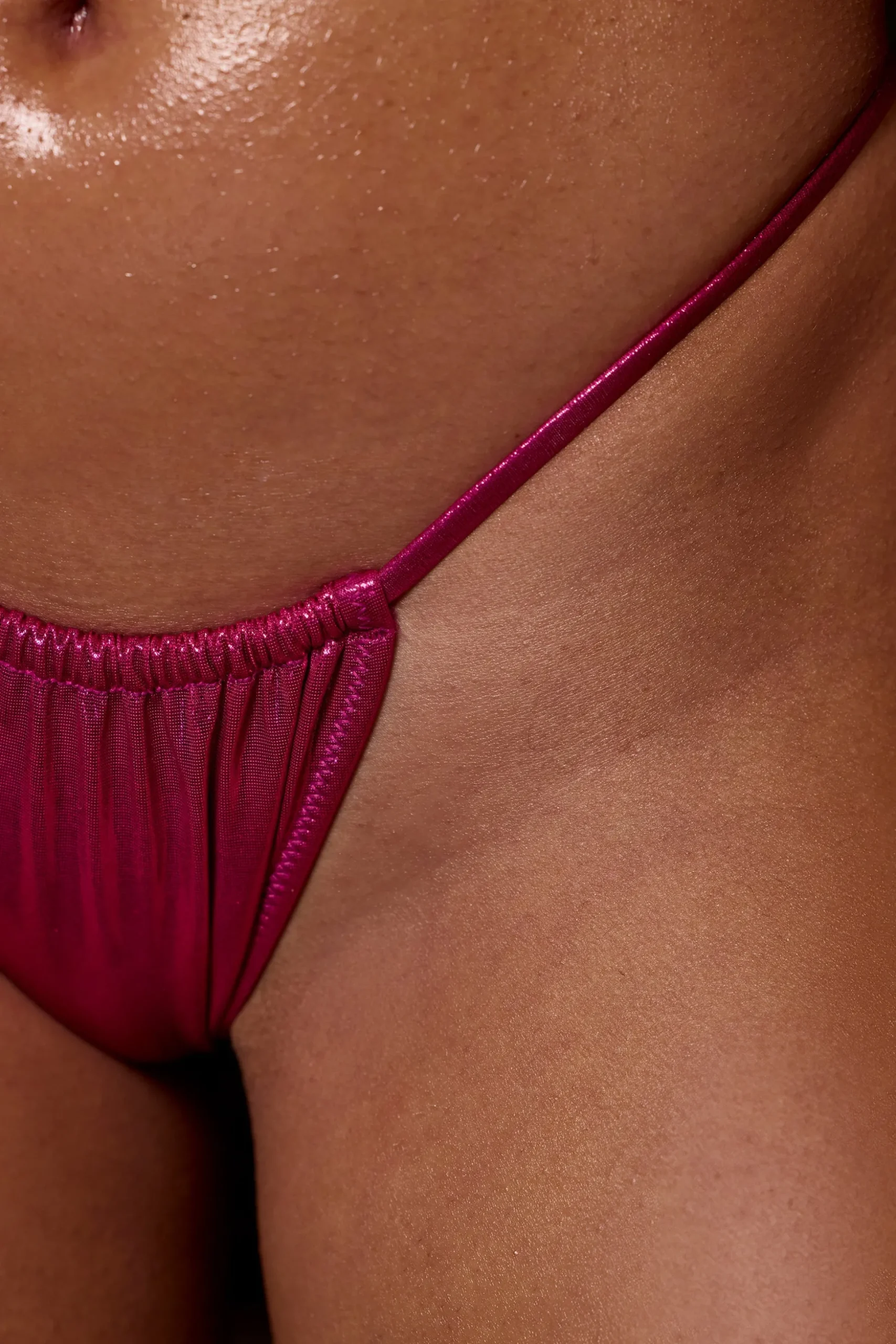Oh Polly Bikini Sets | Bikini Bottoms^Ruched Thong Bikini Bottoms in Pink