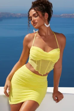 Oh Polly Women'S Clothing Sale - $65 And Under | Women'S Clothing Sale - $40 And Under^Ruffle Hem Mesh Mini Skirt in Lime