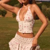 Oh Polly Skirts & Skorts | Co-Ords^Ruffled Shirred Low-Rise Micro Mini Skirt in Small Rose Print SmallRosePrint