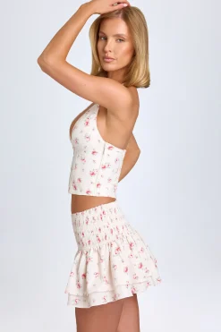 Oh Polly Skirts & Skorts | Co-Ords^Ruffled Shirred Low-Rise Micro Mini Skirt in Small Rose Print SmallRosePrint