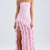 Oh Polly Wedding Guest | Homecoming Dresses^Ruffle-Trim Strapless Gown in Light Pink LightPink