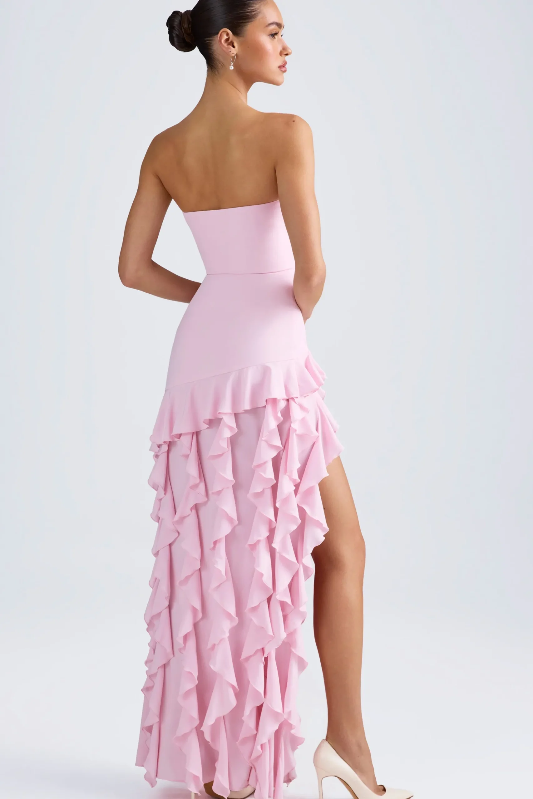 Oh Polly Wedding Guest | Homecoming Dresses^Ruffle-Trim Strapless Gown in Light Pink LightPink