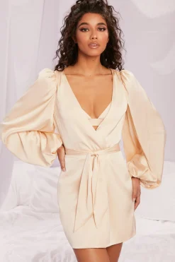Oh Polly Women'S Clothing Sale - $65 And Under | Women'S Clothing Sale - $40 And Under^Satin Balloon Sleeve Robe in Cream