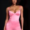 Oh Polly Jumpsuits & Unitards^Satin Corset Playsuit in Pink