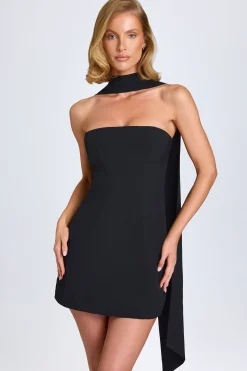 Oh Polly Party Dresses | Night Out^Scarf-Detail A-Line Mini Dress in Black