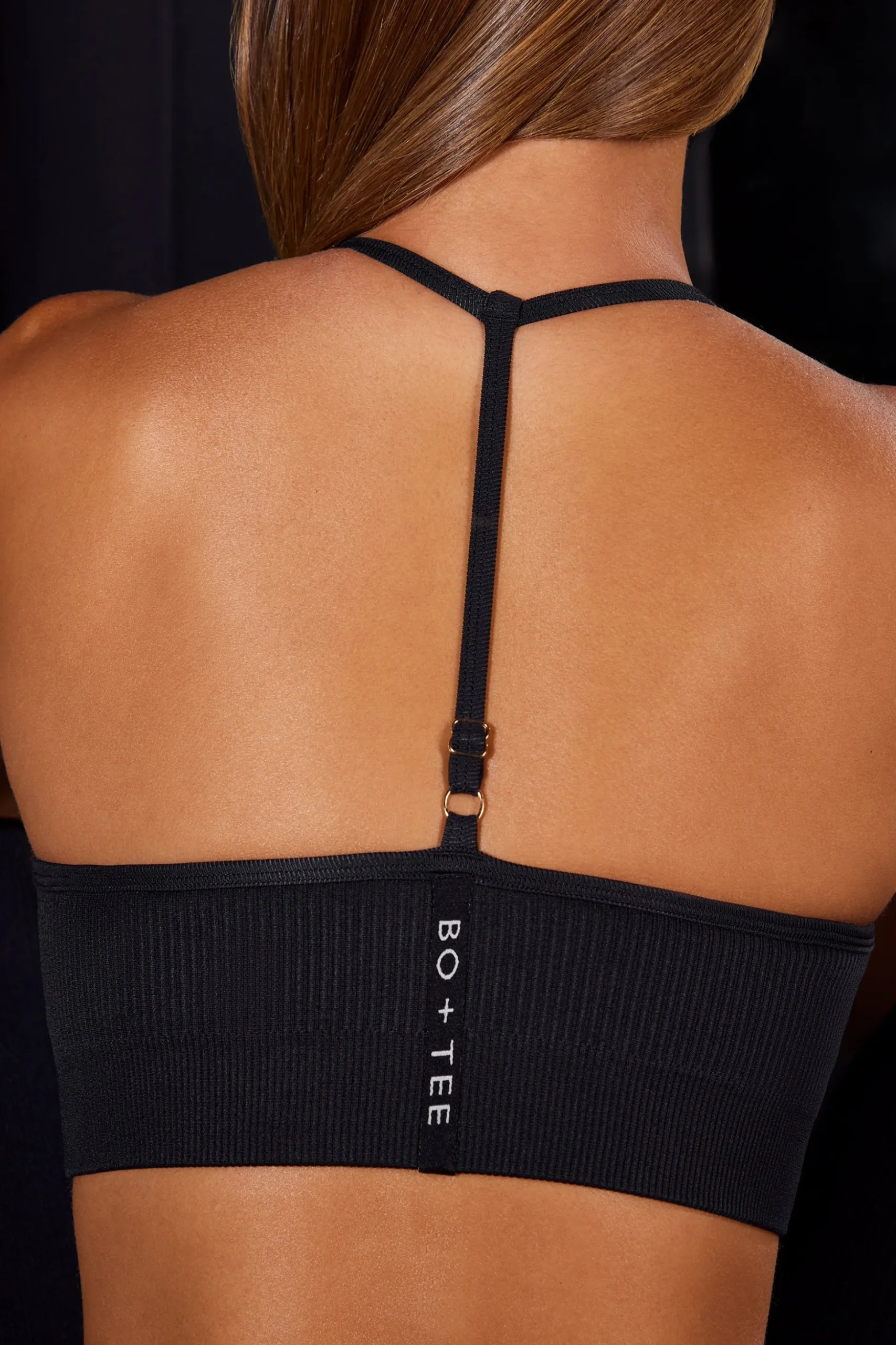 Oh Polly Matching Sets | Sports Bras^Scoop Neck Halter Sports Bra in Black