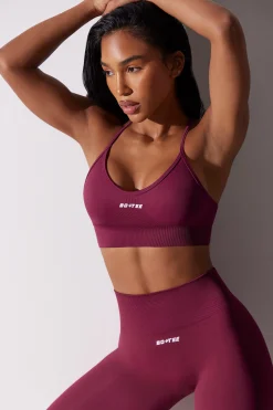 Oh Polly Matching Sets | Sports Bras^Scoop Neck Multi Strap Sports Bra in Plum