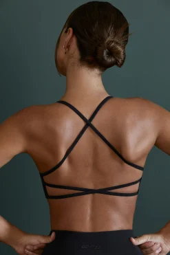 Oh Polly Matching Sets | Sports Bras^Scoop Neck Open Back Sports Bra in Black