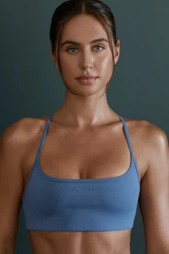 Oh Polly Matching Sets | Sports Bras^Scoop Neck Open Back Sports Bra in Blue