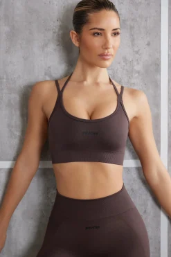 Oh Polly Matching Sets | Sports Bras^Scoop Neck Sports Bra in Brown