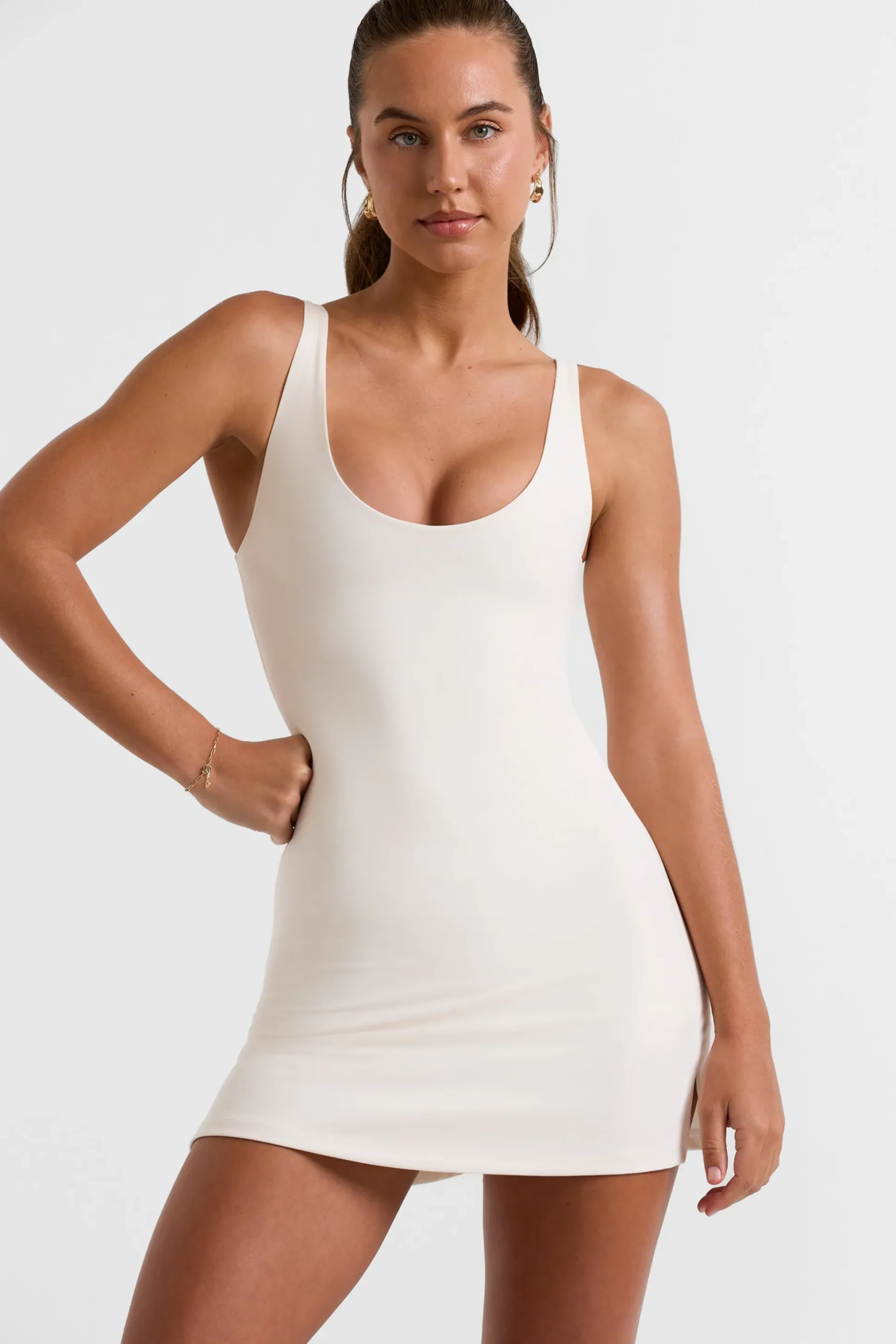 Oh Polly Skorts & Dresses^Scoop Neckline Tennis Dress in White