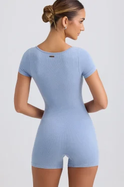 Oh Polly Unitards | Jumpsuits & Unitards^Scoop-Neck Unitard in Washed Blue WashedBlue