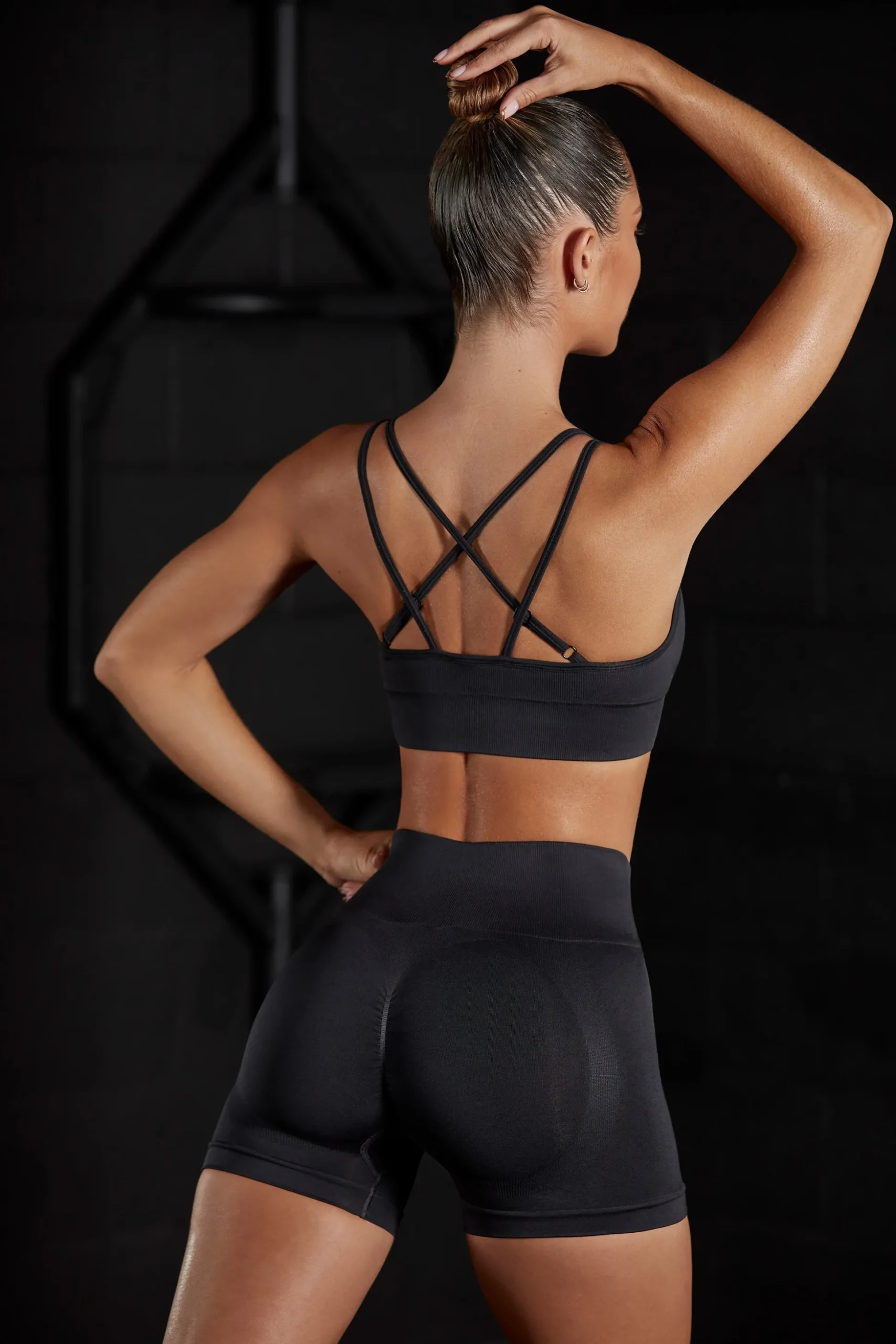 Oh Polly Matching Sets^Seamless High Waist Mini Shorts in Black