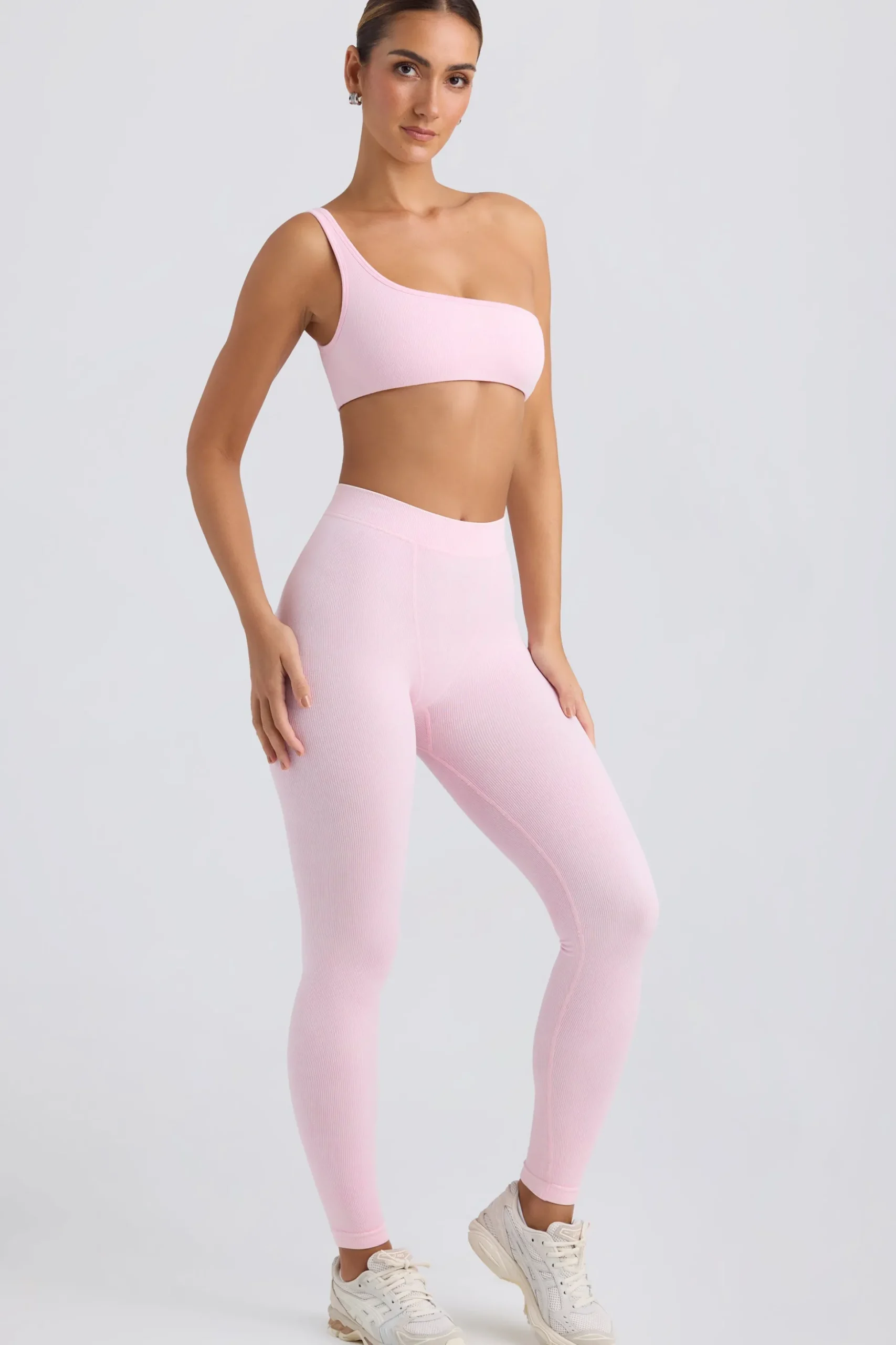 Oh Polly Matching Sets | Leggings^Seamless Rib Leggings in Washed Ice Pink WashedIcePink