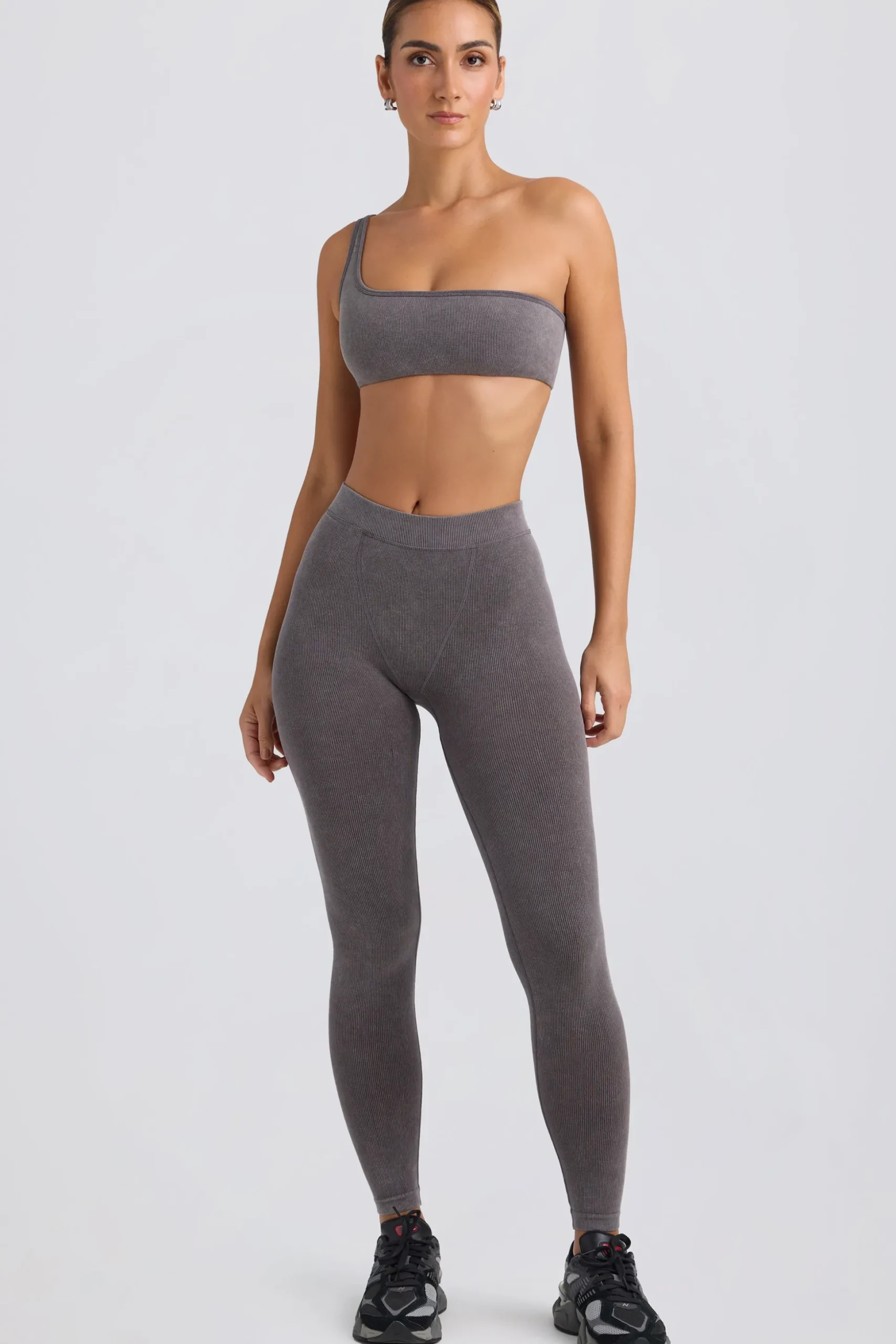 Oh Polly Matching Sets | Leggings^Seamless Rib Leggings in Washed Charcoal WashedCharcoal