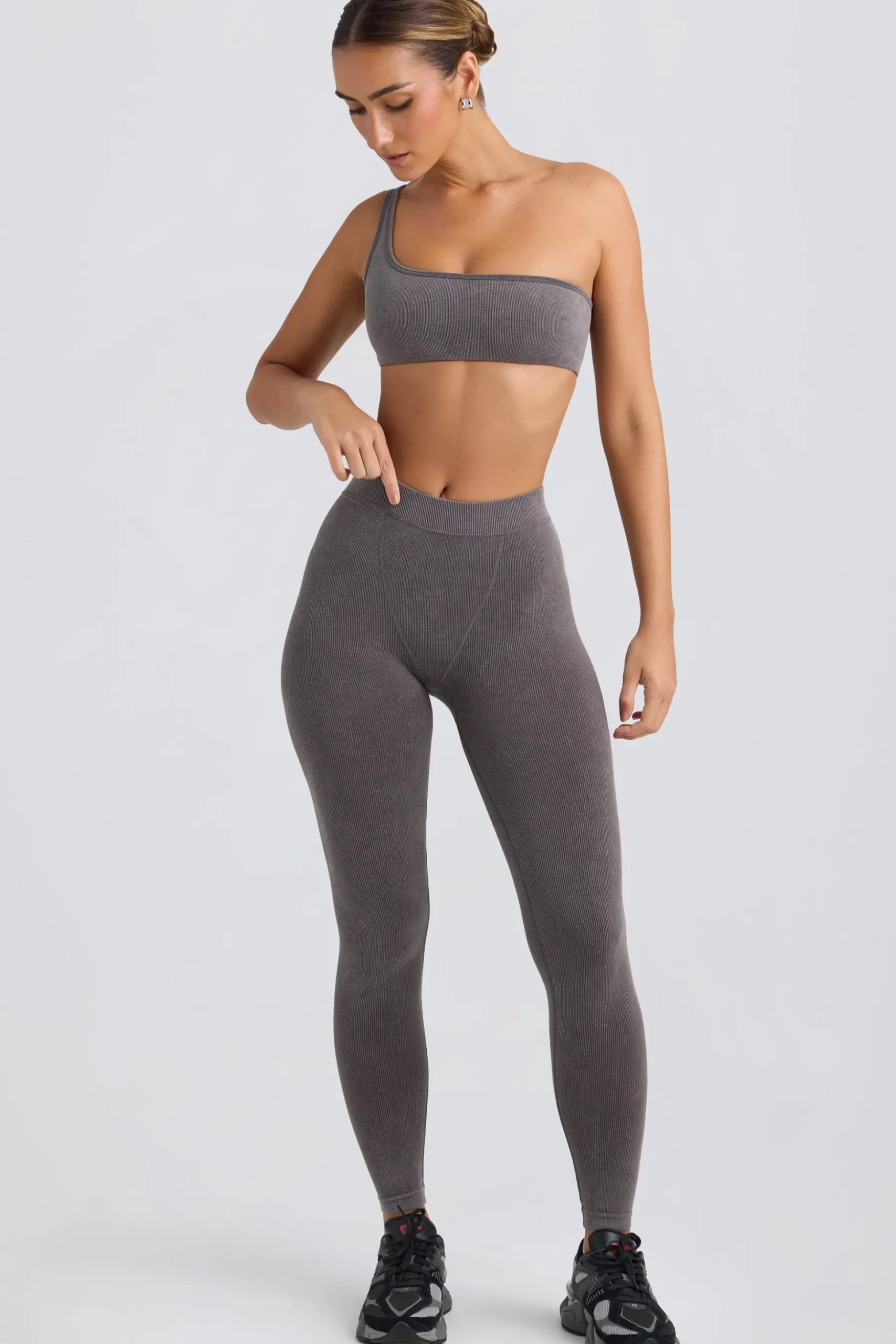 Oh Polly Matching Sets | Leggings^Seamless Rib Leggings in Washed Charcoal WashedCharcoal