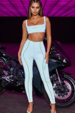 Oh Polly Women'S Clothing Sale - $65 And Under | Women'S Clothing Sale - $40 And Under^Self Reflection Reflective High Waisted Leggings in Grey and Neon Lime