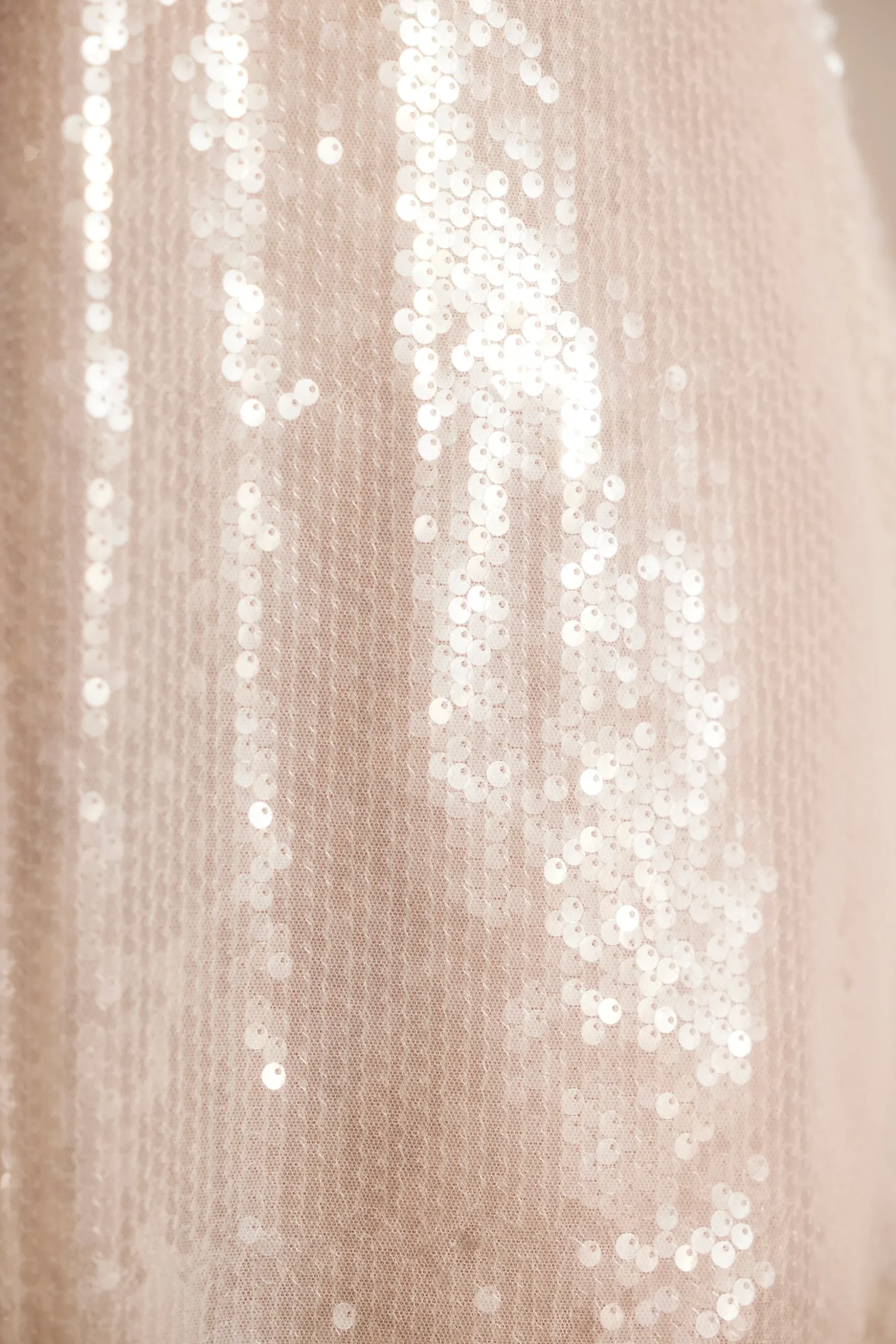 Oh Polly Party Dresses | Bride To Be^Sheer Sequin V-Neck Cut Out Back Evening Gown in White