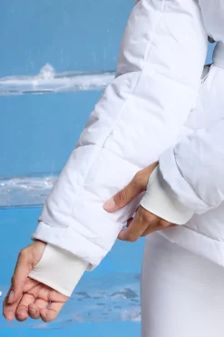 Oh Polly Coats^Ski Jacket with Detachable Sleeves in White