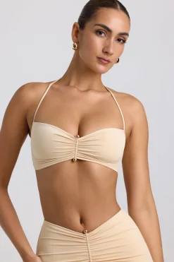 Oh Polly Women'S Clothing Sale - $65 And Under | Women'S Clothing Sale - $40 And Under^Slinky Jersey Hardware Detail Halterneck Bralette in Buttercream
