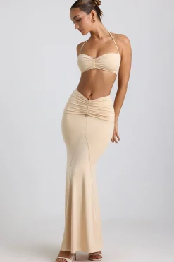 Oh Polly Women'S Clothing Sale - $65 And Under | Women'S Clothing Sale - $40 And Under^Slinky Jersey Hardware Detail Halterneck Bralette in Buttercream