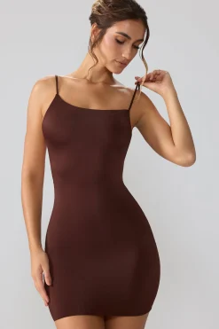 Oh Polly Fall Outfits^Slinky Jersey Open Back Mini Dress in Espresso