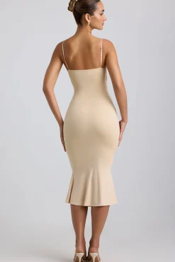 Oh Polly Women'S Clothing Sale - $65 And Under^Slinky Jersey Ruched Cut-Out Midaxi Dress in Buttercream