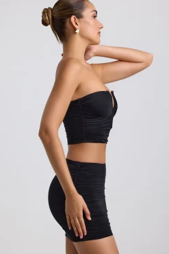 Oh Polly Skirts & Skorts | Co-Ords^Slinky Jersey Ruched Micro Mini Skirt in Black