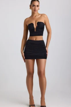 Oh Polly Skirts & Skorts | Co-Ords^Slinky Jersey Ruched Micro Mini Skirt in Black