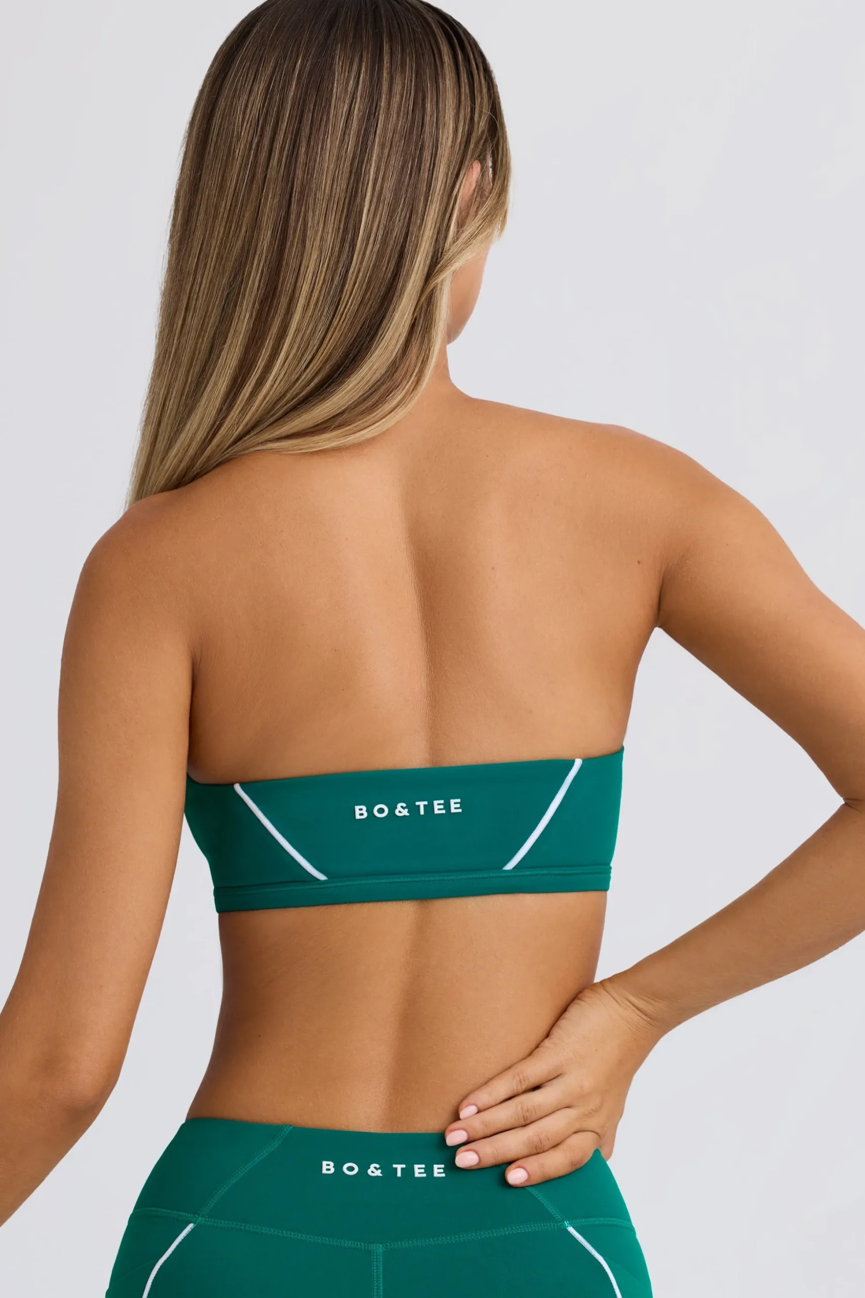 Oh Polly Matching Sets | Sports Bras^Soft Active Bandeau Sports Bra in Varsity Green VarsityGreen