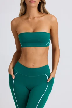 Oh Polly Matching Sets | Sports Bras^Soft Active Bandeau Sports Bra in Varsity Green VarsityGreen