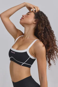 Oh Polly Matching Sets | Tops^Soft Active Contrast-Trim Sports Bra in Black