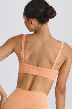 Oh Polly Matching Sets | Sports Bras^Soft Active Contrast-Trim Sports Bra in Peach