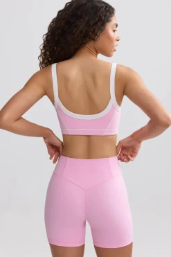 Oh Polly Matching Sets | Shorts^Soft Active Contrast-Trim Mini Shorts in Baby Pink BabyPink