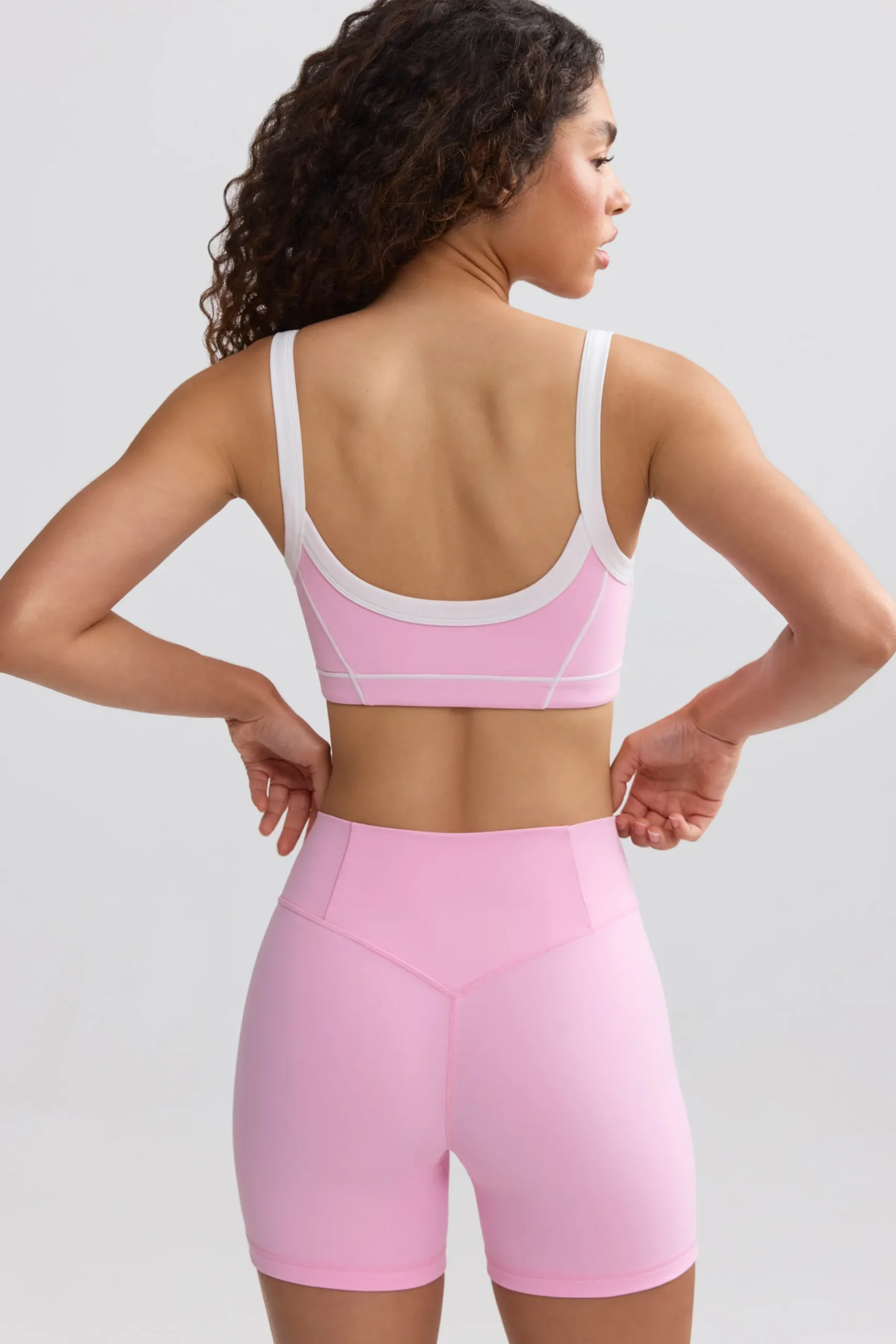 Oh Polly Matching Sets | Shorts^Soft Active Contrast-Trim Mini Shorts in Baby Pink BabyPink