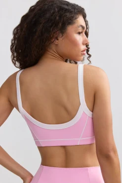 Oh Polly Matching Sets | Tops^Soft Active Contrast-Trim Sports Bra in Baby Pink BabyPink
