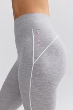 Oh Polly Matching Sets^Soft Active Contrast-Trim Flared Trousers in Ice Grey IceGrey
