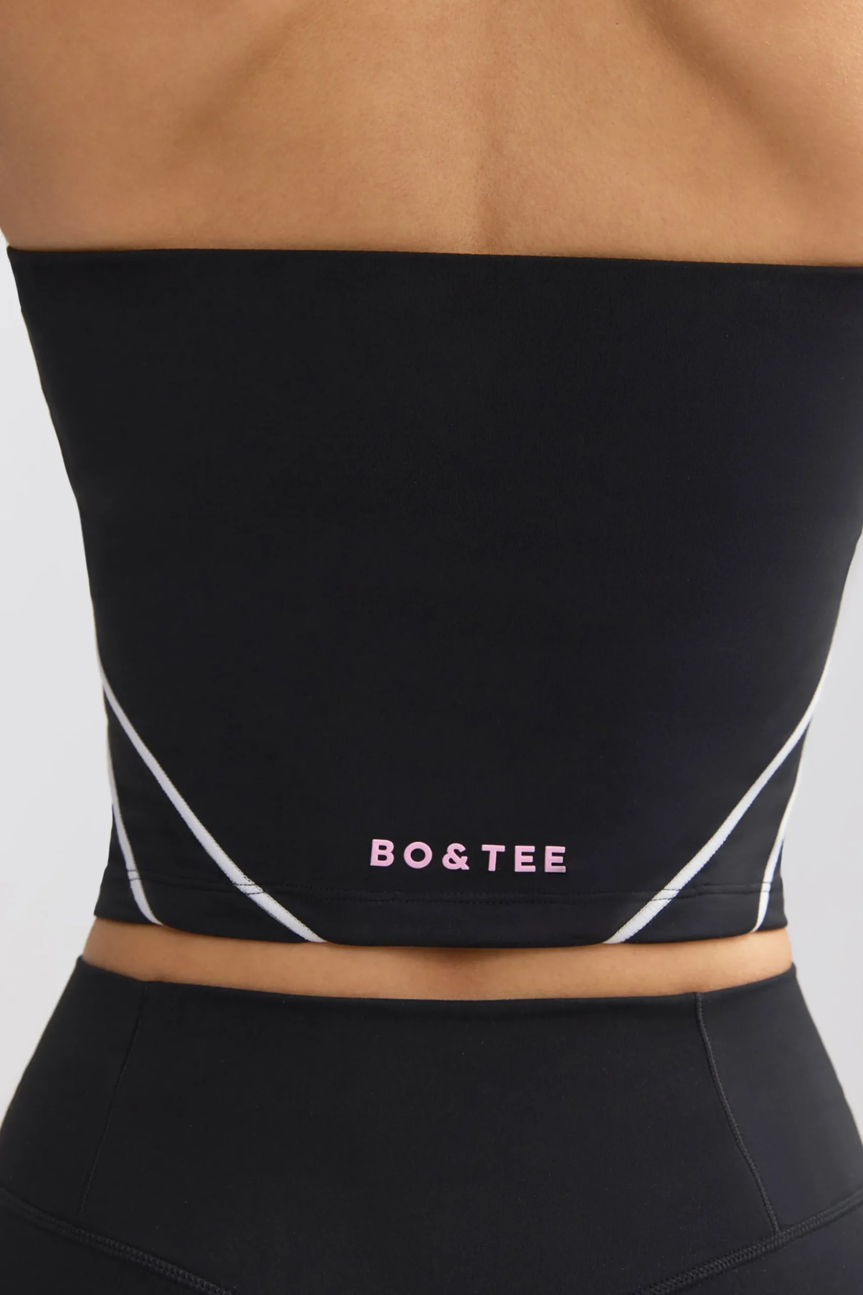 Oh Polly Matching Sets | Tops^Soft Active Contrast-Trim Bandeau Top in Black