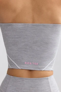 Oh Polly Matching Sets | Tops^Soft Active Contrast-Trim Bandeau Top in Ice Grey IceGrey