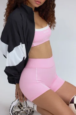 Oh Polly Matching Sets | Shorts^Soft Active Contrast-Trim Mini Shorts in Baby Pink BabyPink