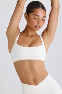 Oh Polly Matching Sets^Soft Active Contrast-Trim Sports Bra in White