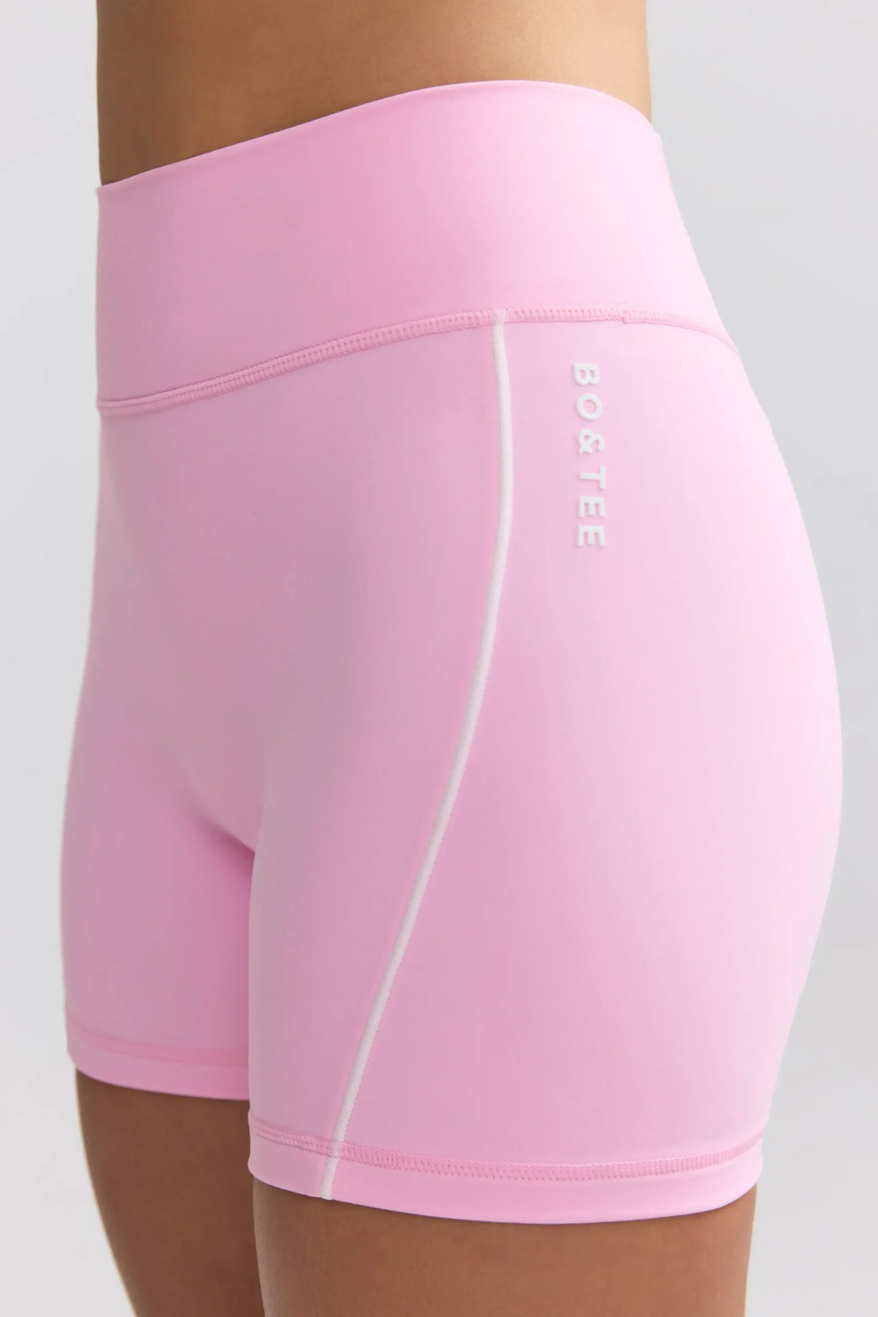 Oh Polly Matching Sets | Shorts^Soft Active Contrast-Trim Mini Shorts in Baby Pink BabyPink