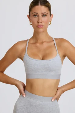 Oh Polly Matching Sets | Sports Bras^Soft Active Cross-Back Sports Bra in Grey Marl IceGrey