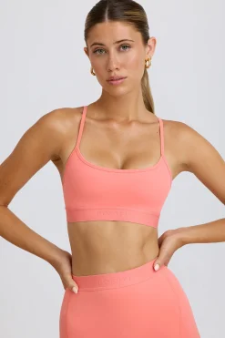 Oh Polly Matching Sets | Sports Bras^Soft Active Cross-Back Sports Bra in Coral