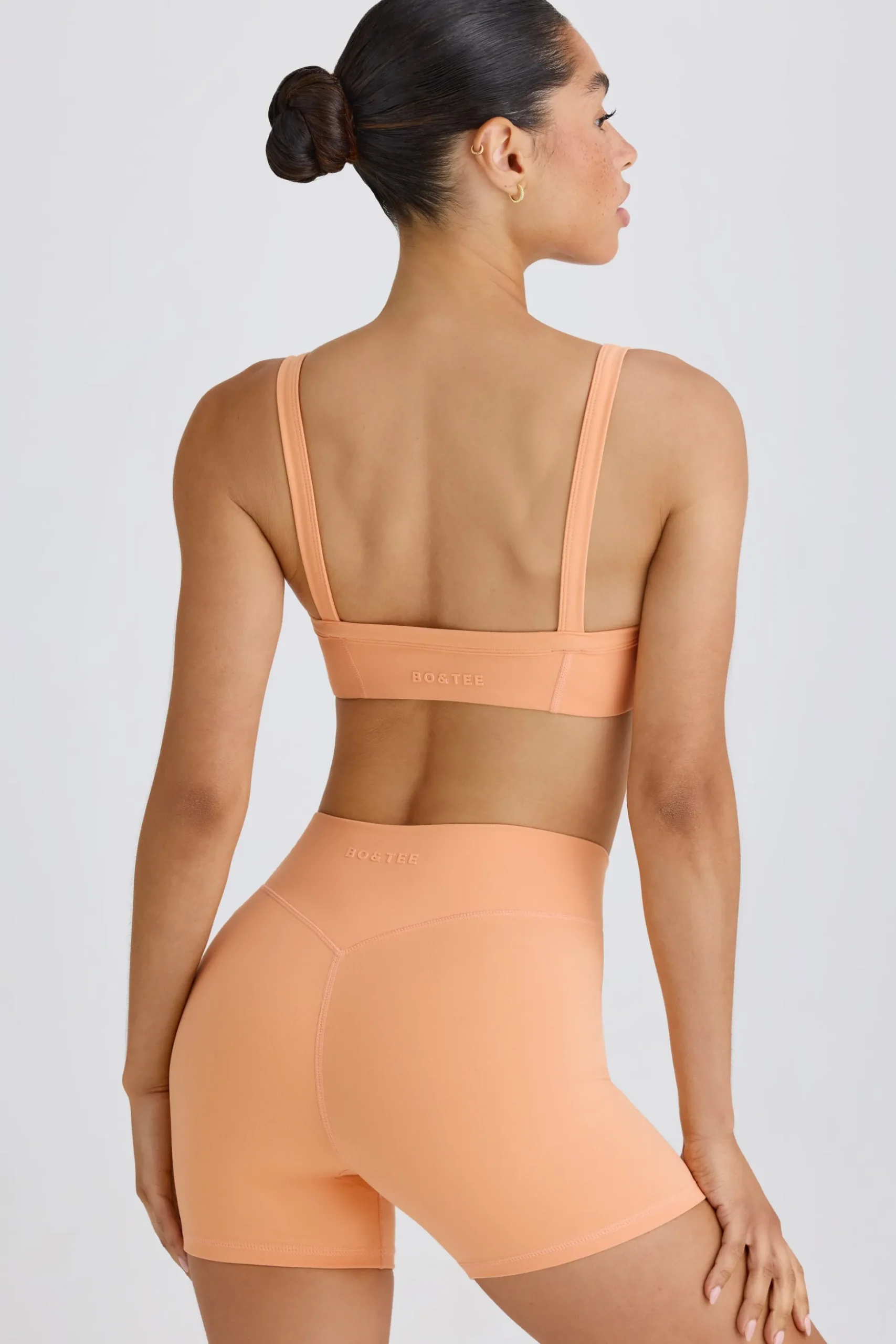 Oh Polly Matching Sets | Shorts^Soft Active Crossover Mini Shorts in Peach