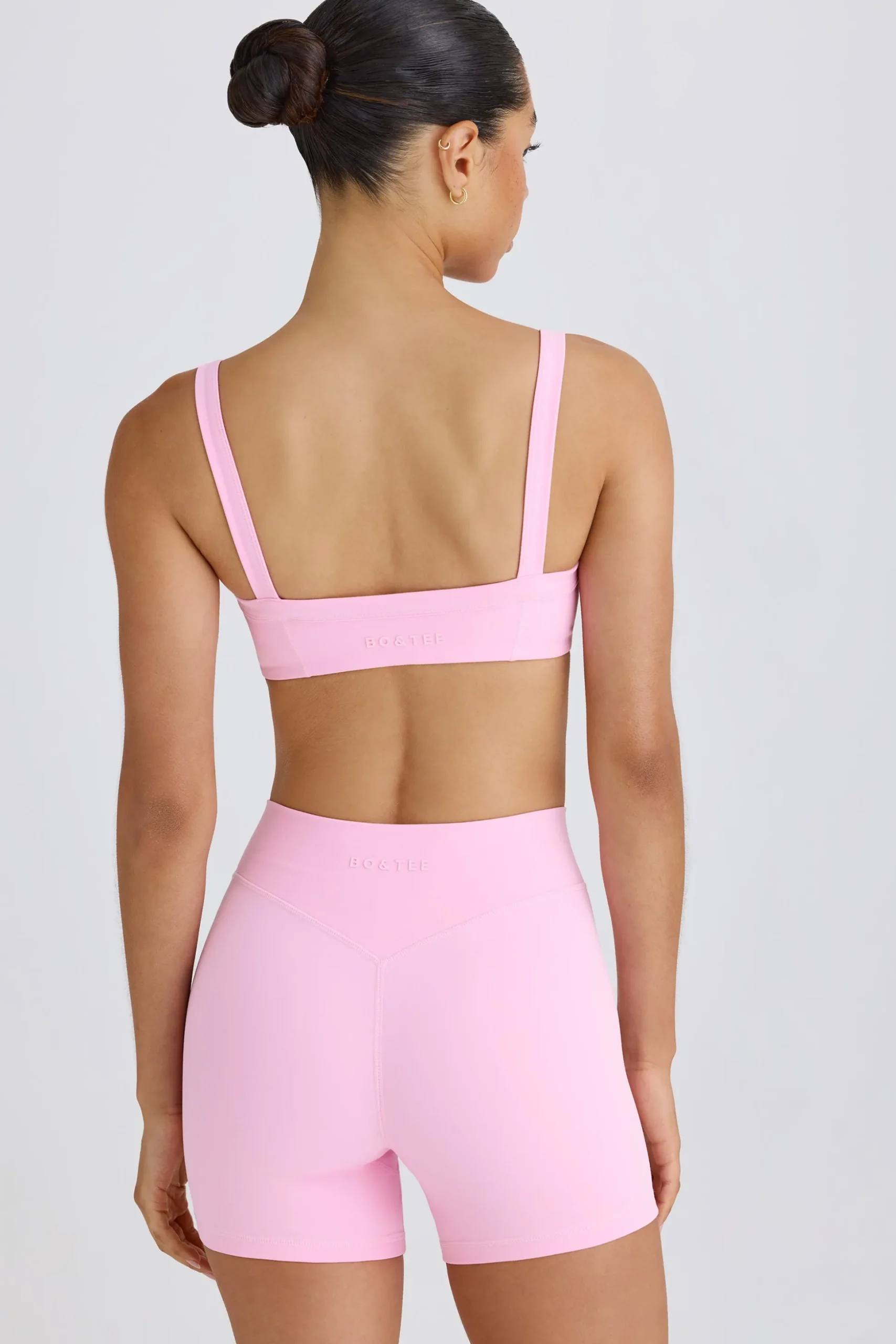Oh Polly Matching Sets^Soft Active Crossover Mini Shorts in Bubblegum Pink BubblegumPink